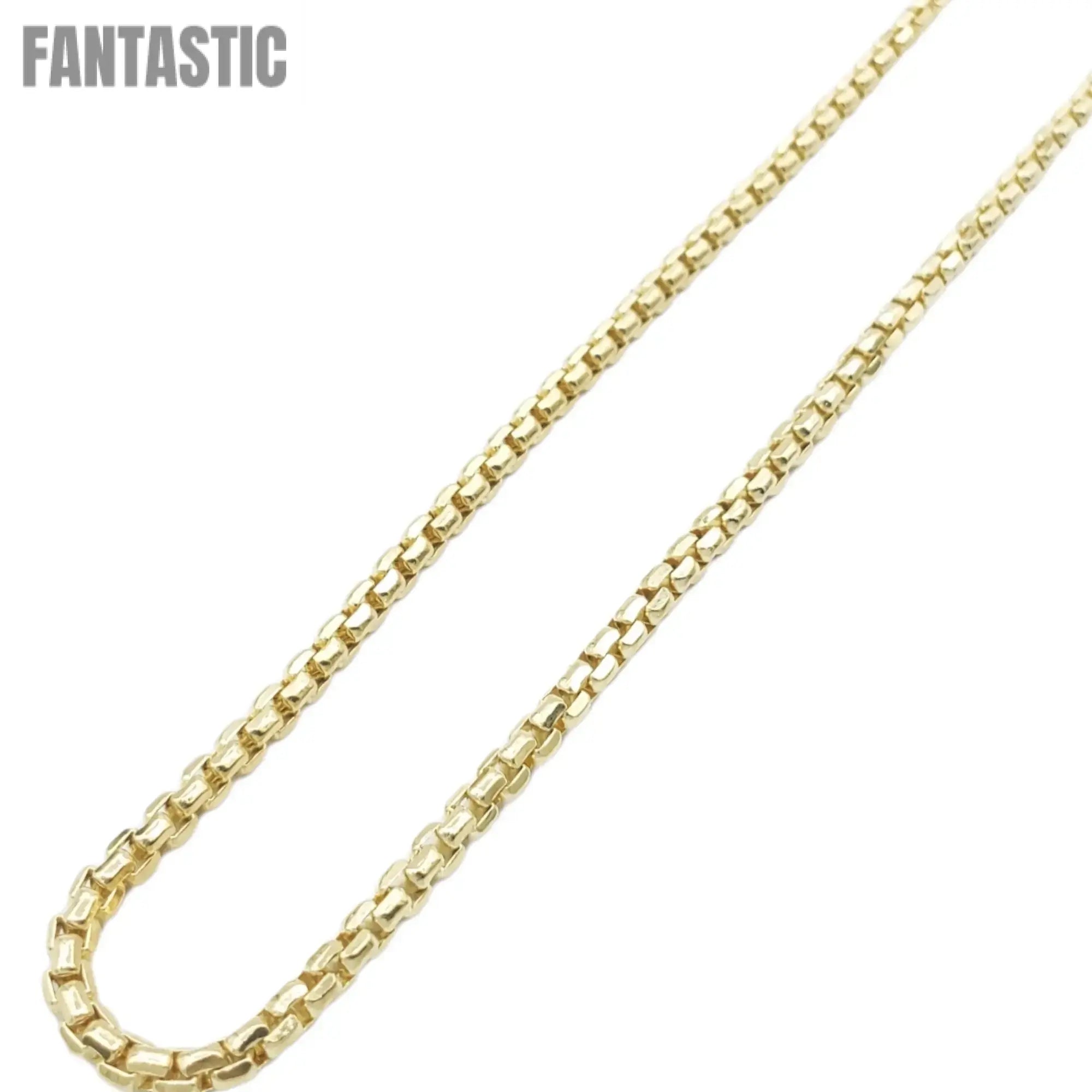 14K Gold- Hollow Box Chain (Yellow Gold)