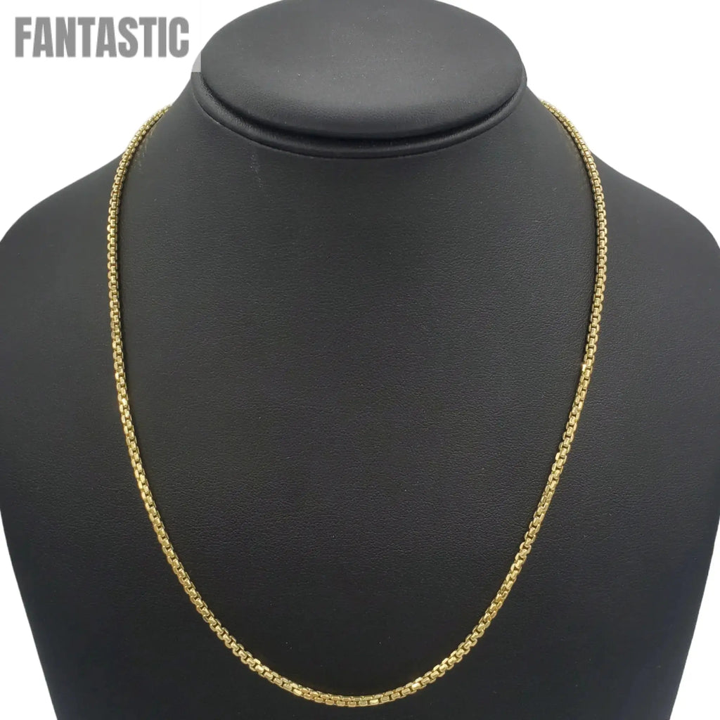 14K Gold- Hollow Box Chain (Yellow Gold)