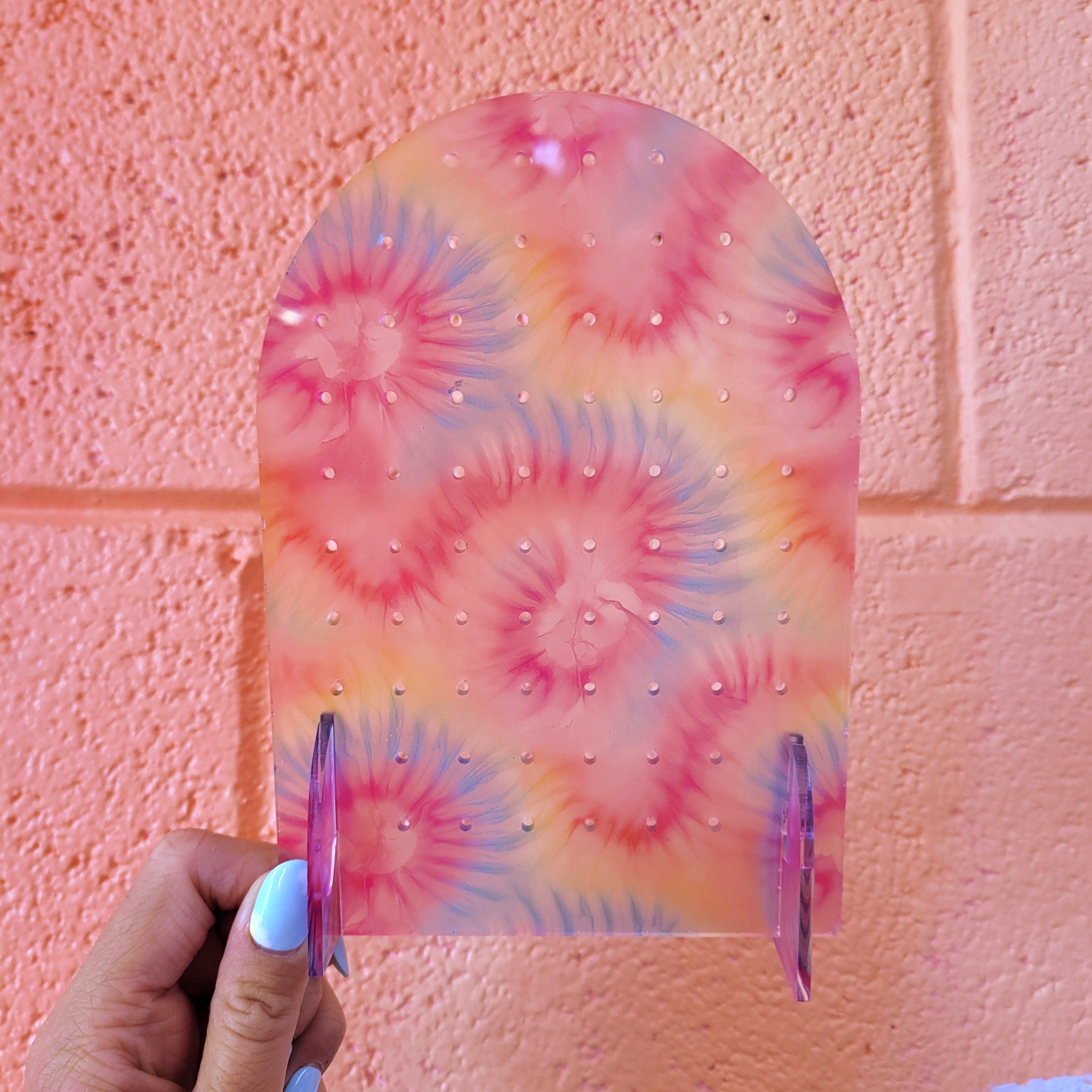 Tye-Dye Rainbow Earring Display