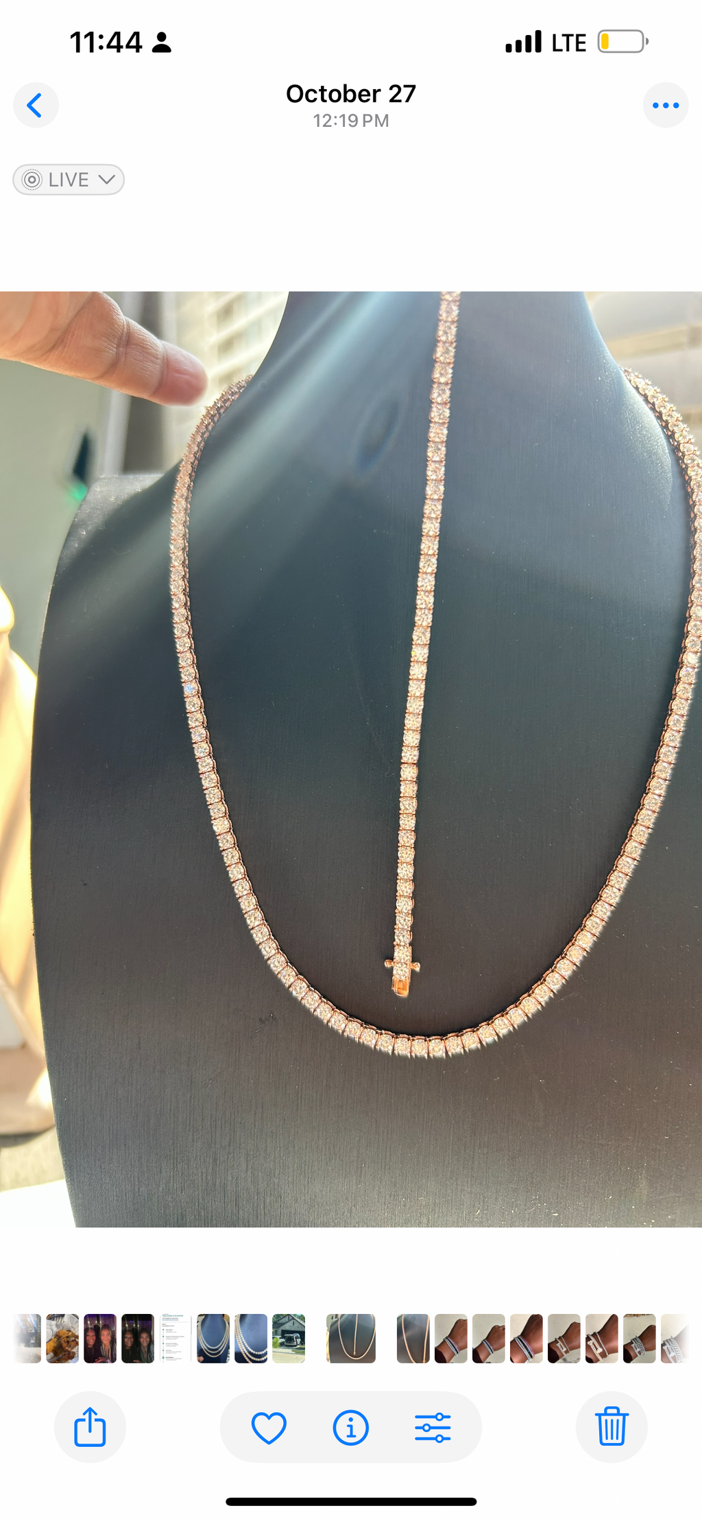 Tennis Necklace GRA & tester Certified