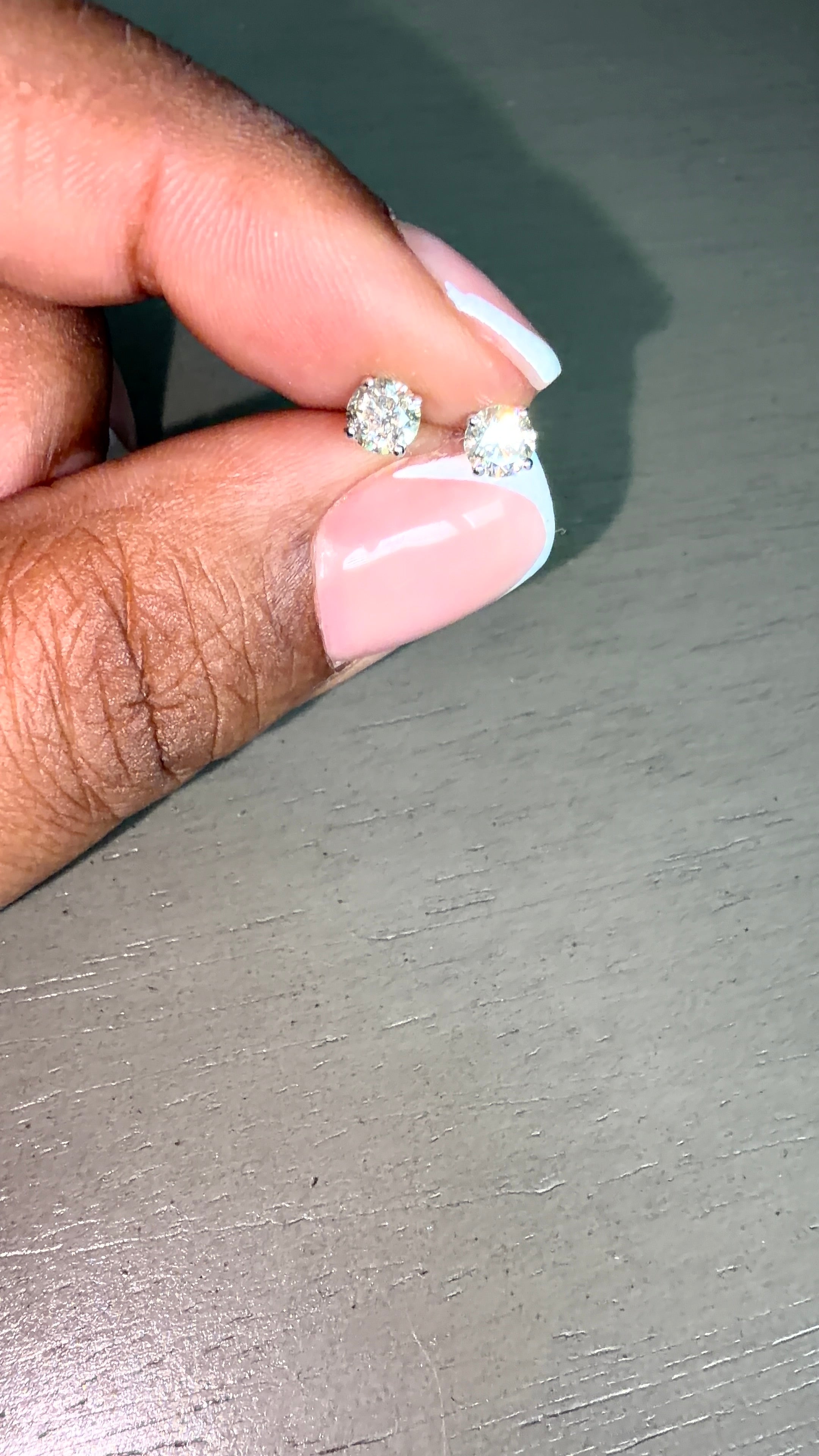 14k white gold & Natural diamonds .43ct & .75ct FG color I2 clarity