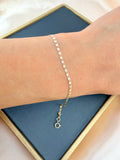 10K Solid Gold Delicate Bracelet – 3 Tone Diamond-Cut Chain, 7” | pulsera de oro 10k