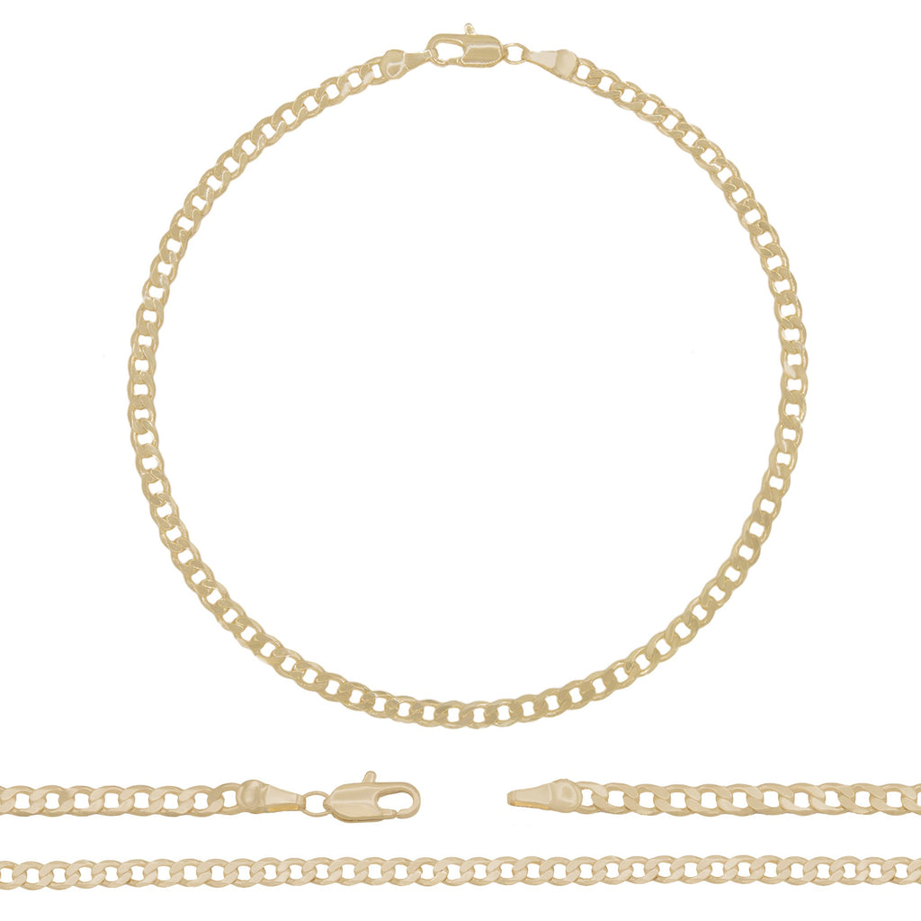 Cuban Link 14K Gold Filled Anklet Curb Chain 10'' Women Jewelry