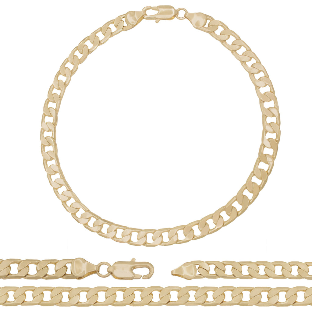 Cuban Link 14K Gold Filled Anklet Curb Chain 10'' Women Jewelry