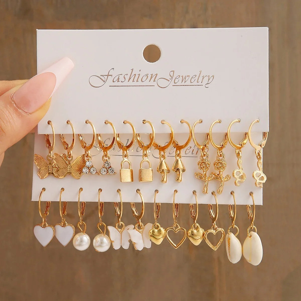 24-Pair Vintage-Inspired Small Hoop Earring Set for Women Elegant Geometric Iron Ear Ornaments for Daily Wear Gifts 2024 Jewelry
