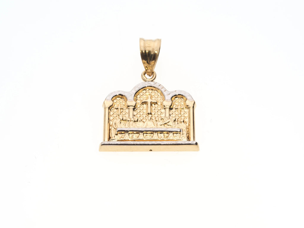 14K Gold Square Last Supper Pendant