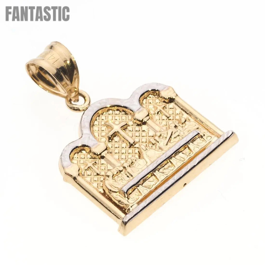 14K Gold Square Last Supper Pendant