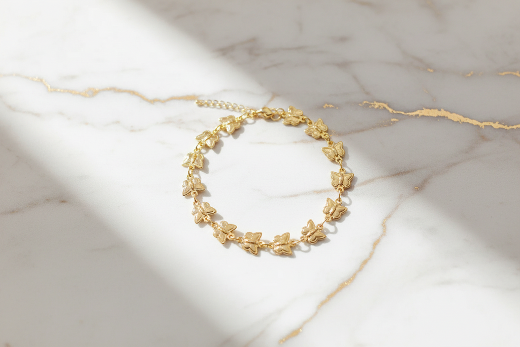 Gold Filled Butterfly Link Bracelet