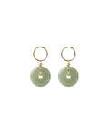 Coin — Green Jade Hollow Earrings