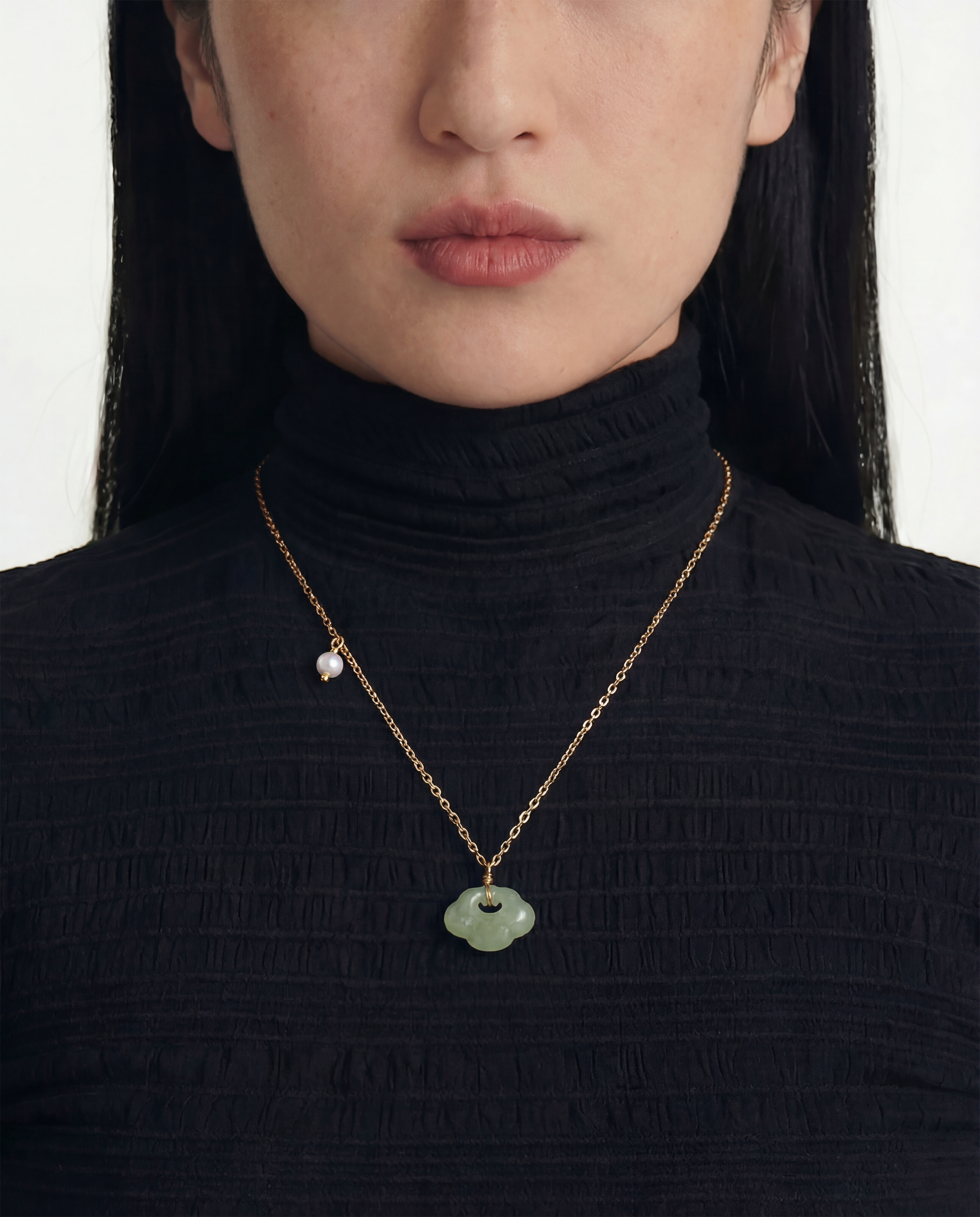 Cloud — Green Jade Pendant Necklace
