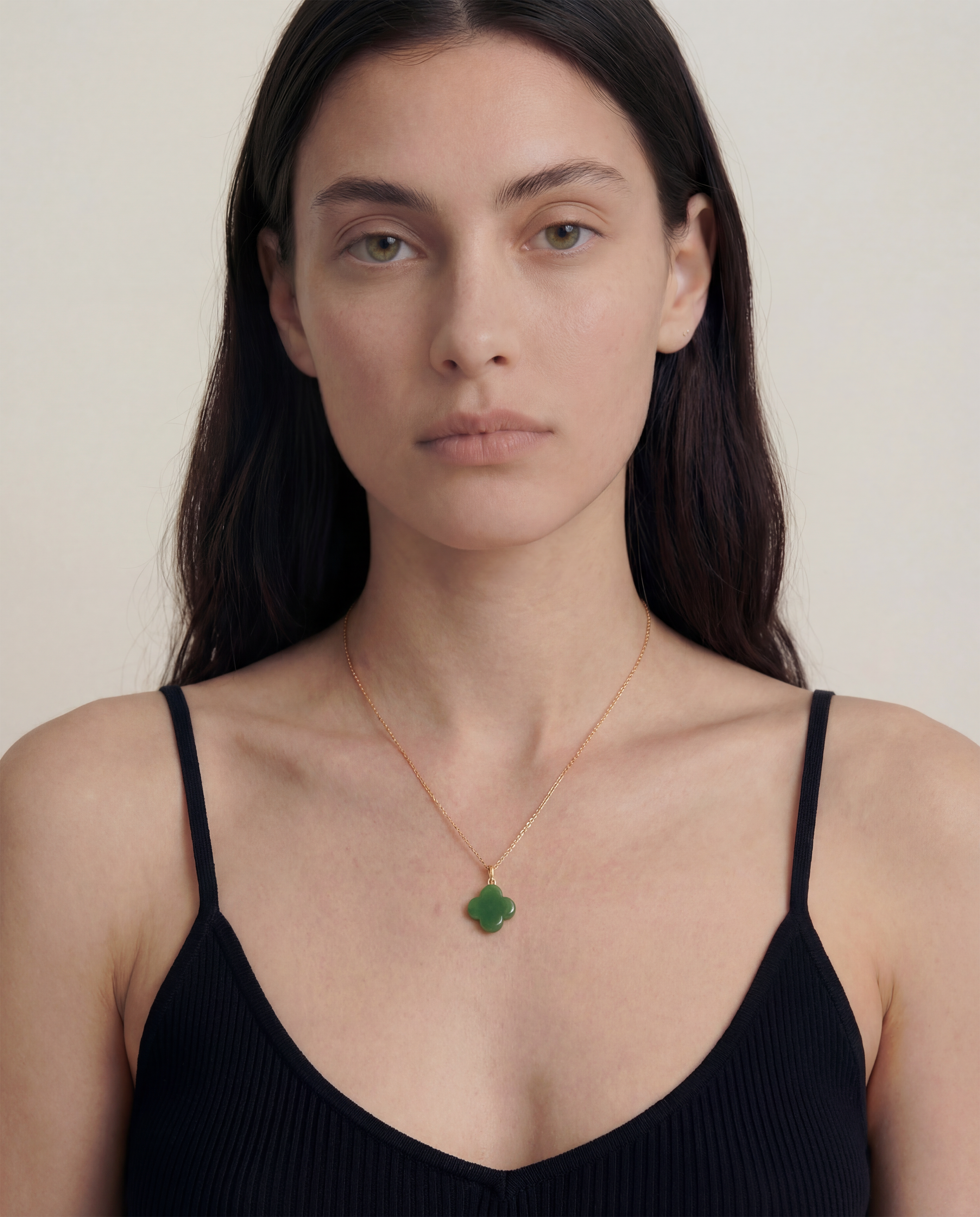 Clover — Green Jade Pendant Necklace