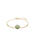 Coin — Green Jade Gold Bracelet