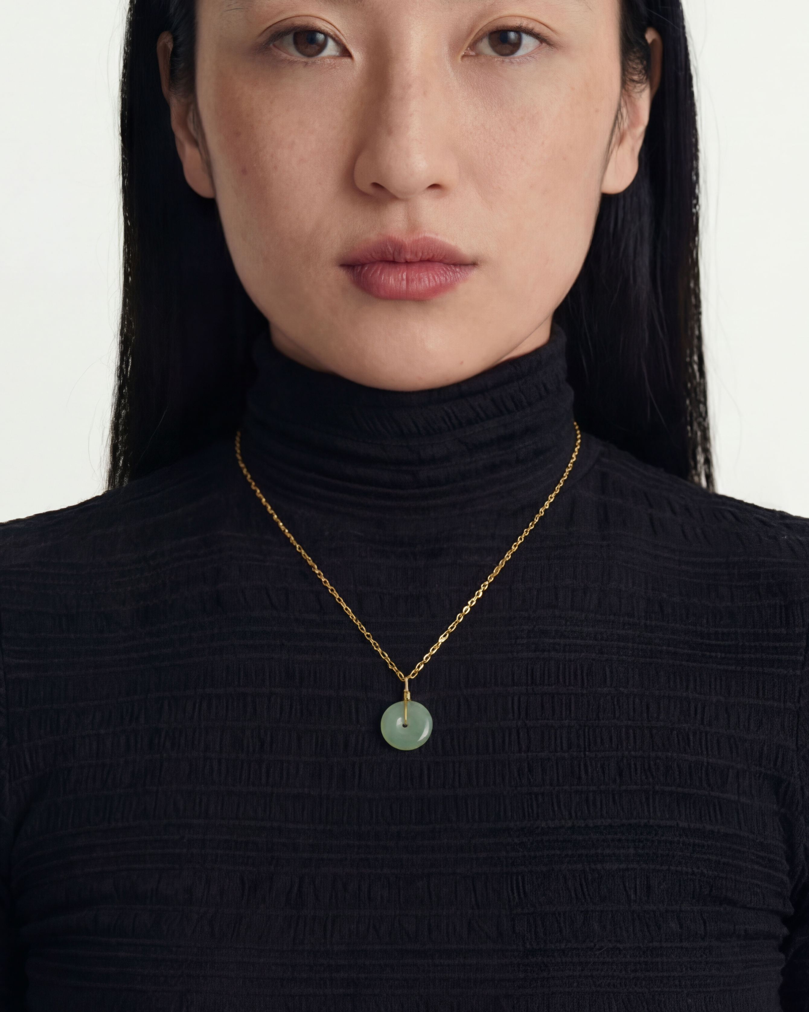 Coin — Green Jade Hollow Necklace