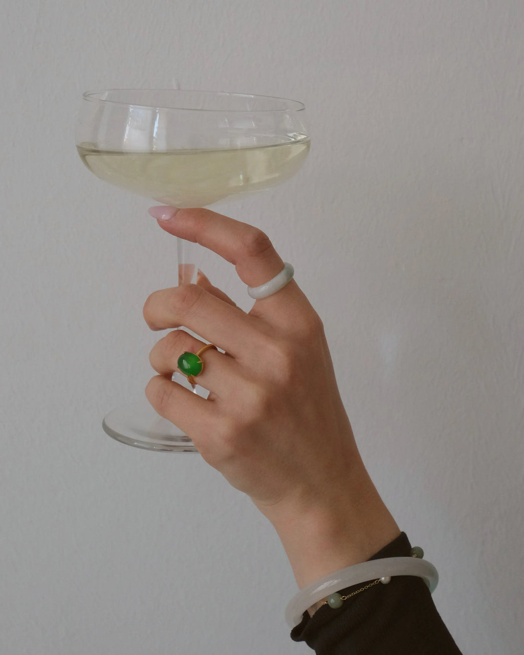 Dew — Green Jade Stone Ring