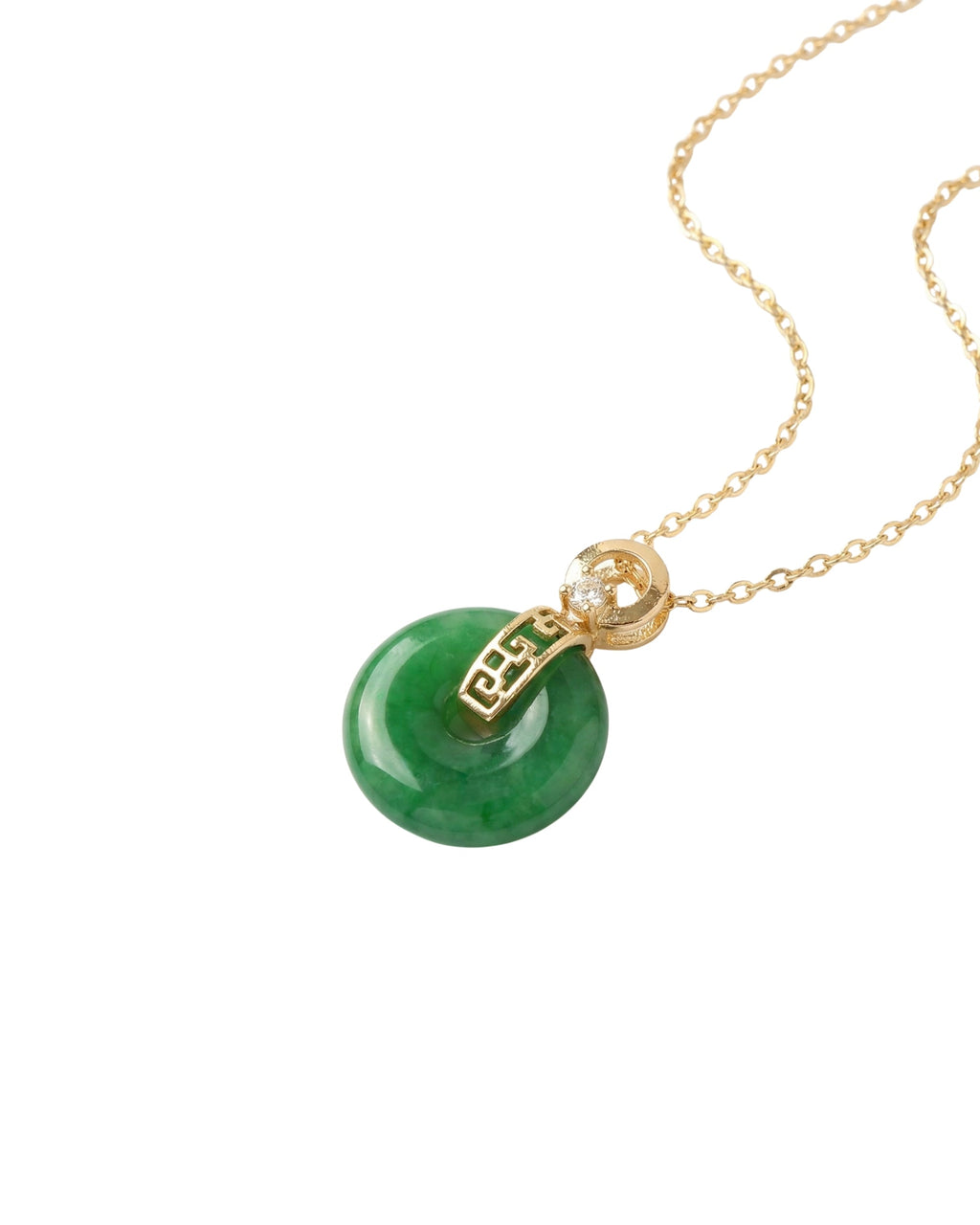Donut — Green Jade Pendant Necklace