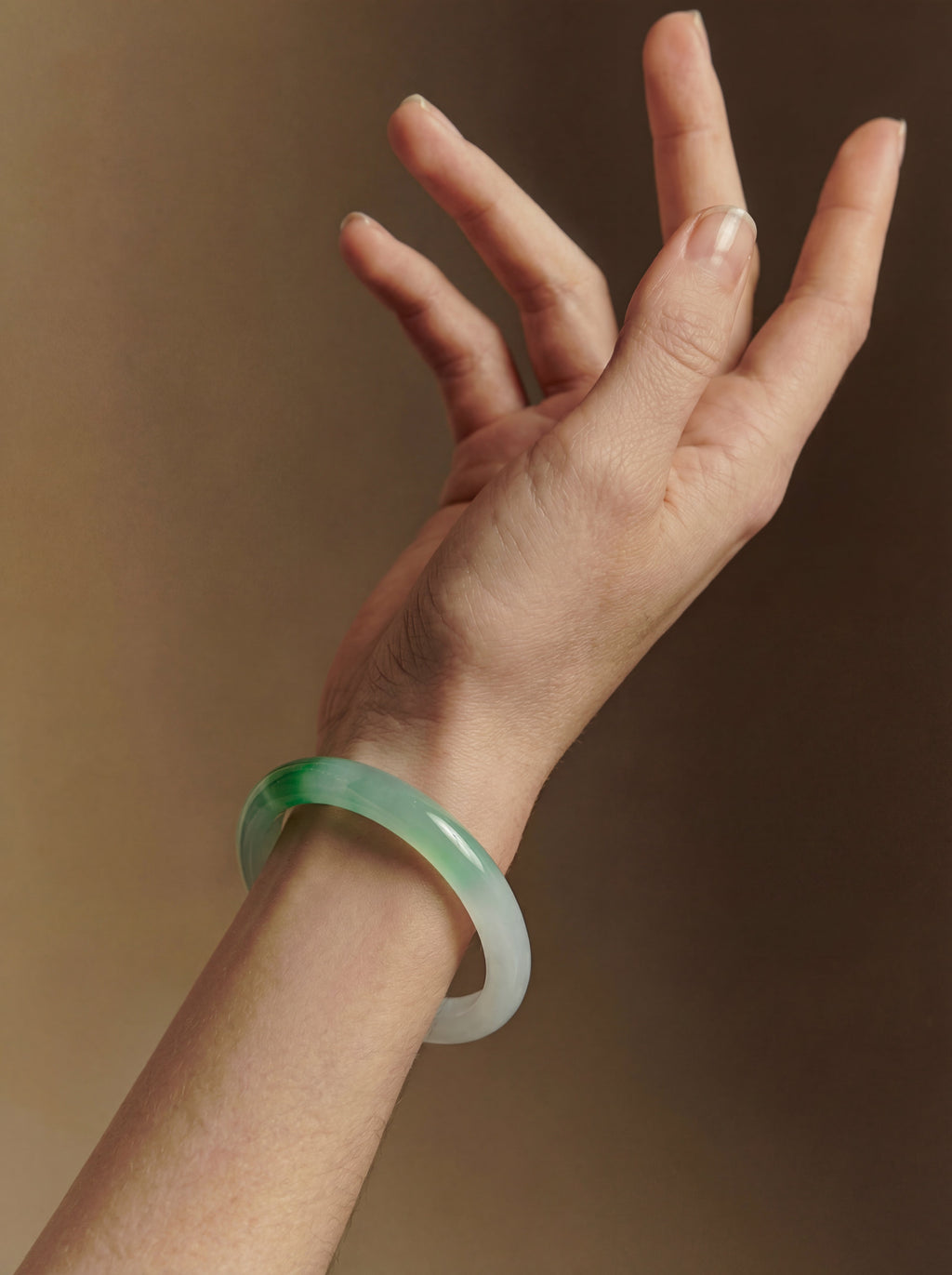 Koi — Mottled Round Jade Stone Bangle
