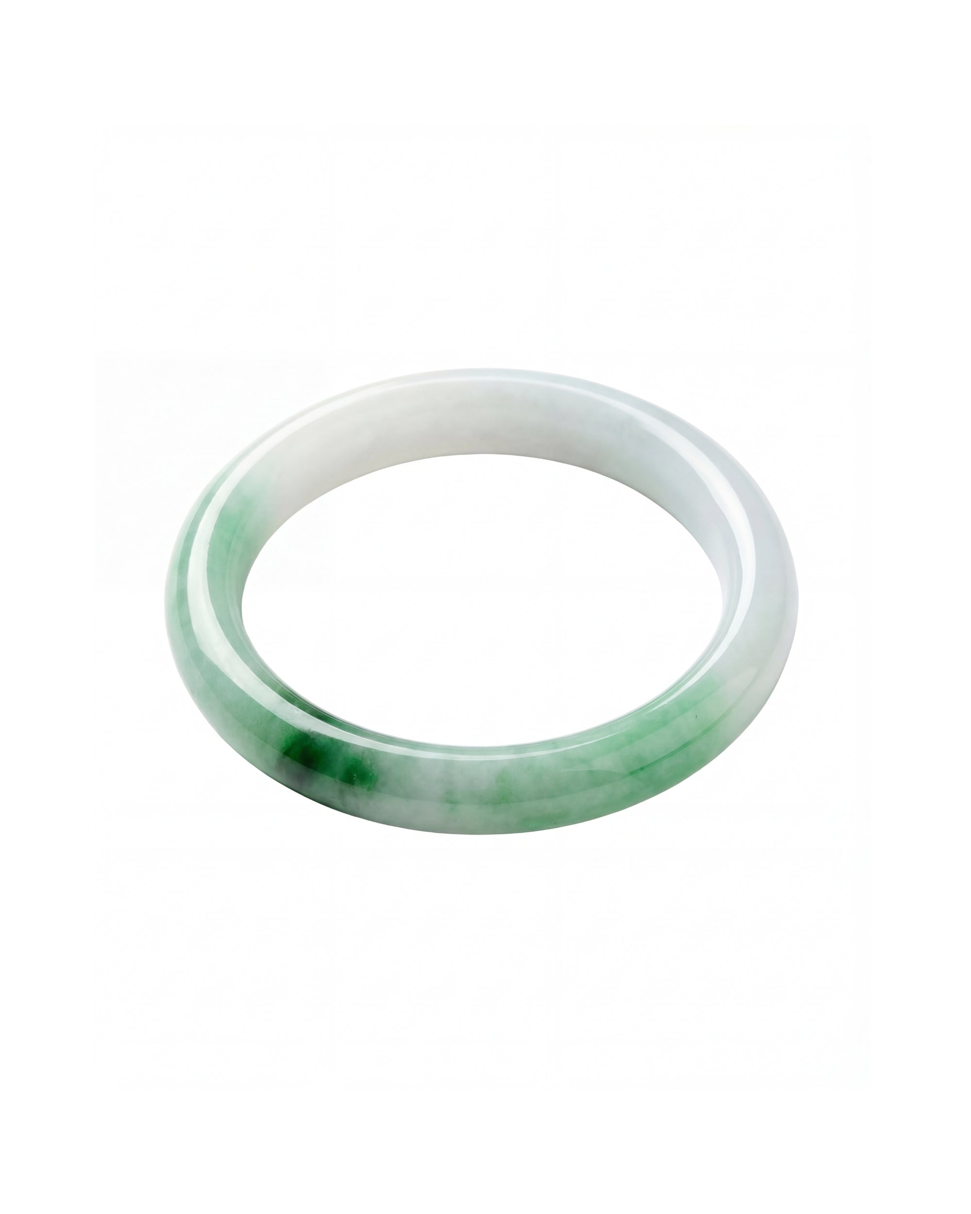 Koi — Mottled Round Jade Stone Bangle