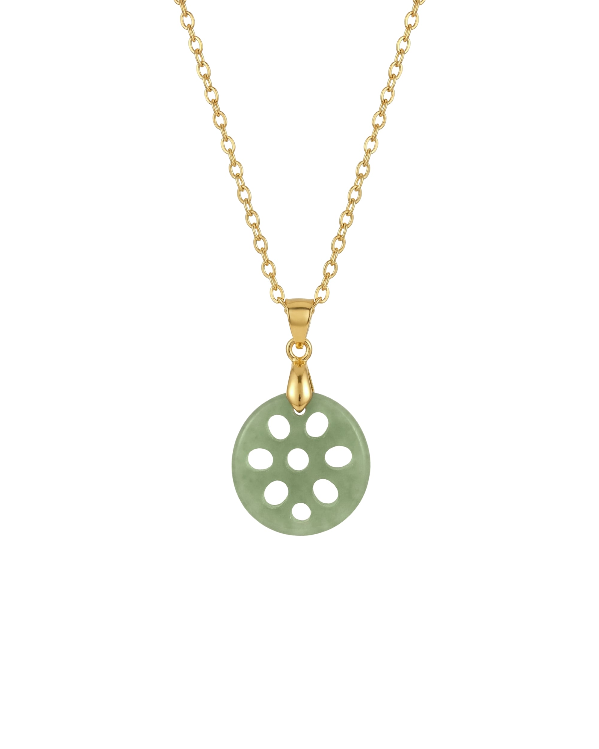 Lotus Root Jade Pendant Necklace