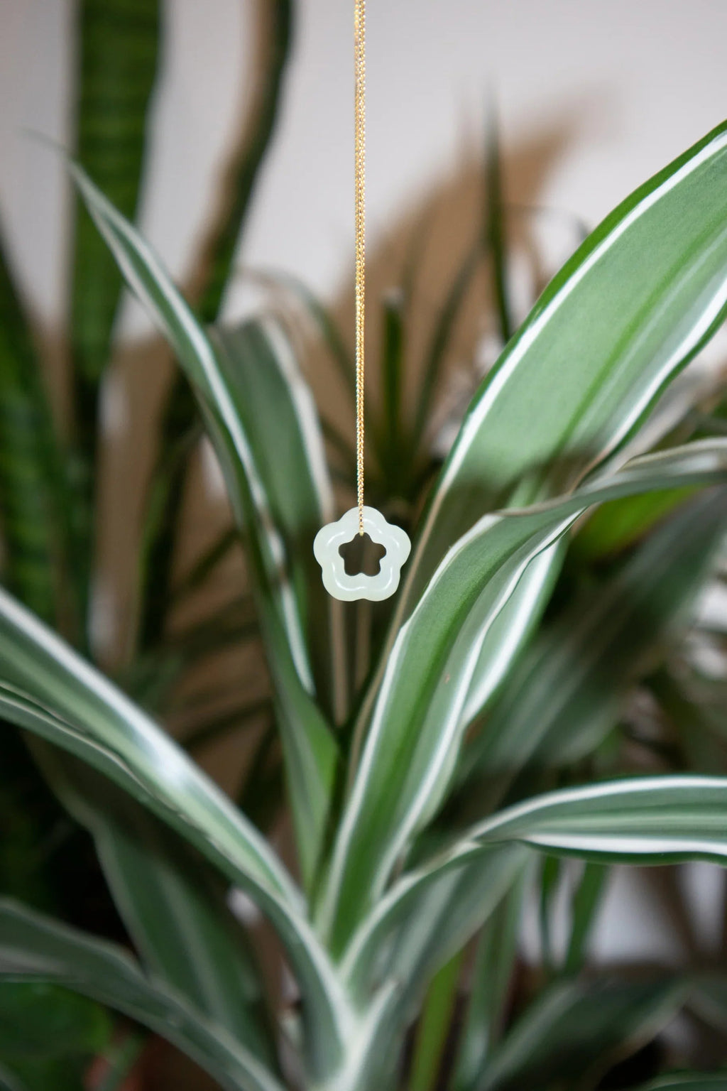 Plum Blossom — Green Jade Pendant Necklace