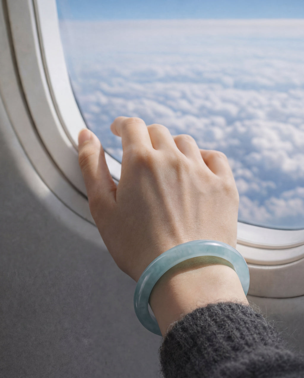 Silk Collection | Pool — Blue Jade Stone Bangle