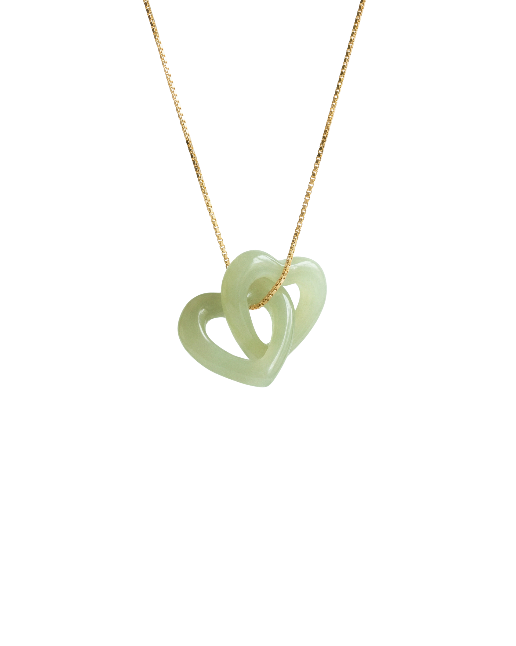 The Hearts — Interlocking Jade Pendant Necklace
